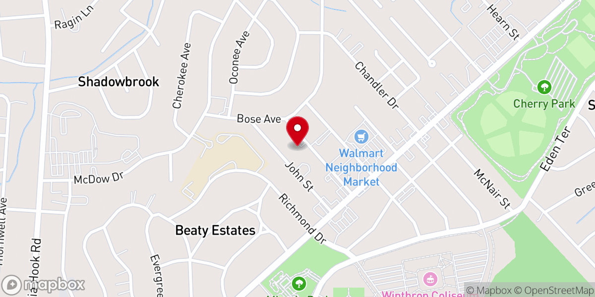 Map showing location of First Assembly of God