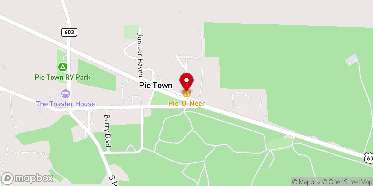 Map showing location of Pie Town Pie Co.