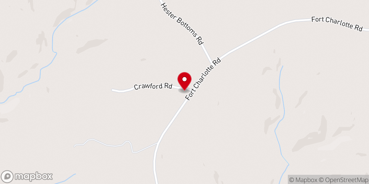 Map showing location of Pleasant Rock AME Church