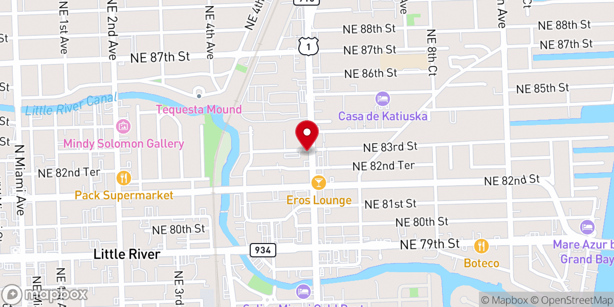 Map showing location of Hope Church of the Nazarene