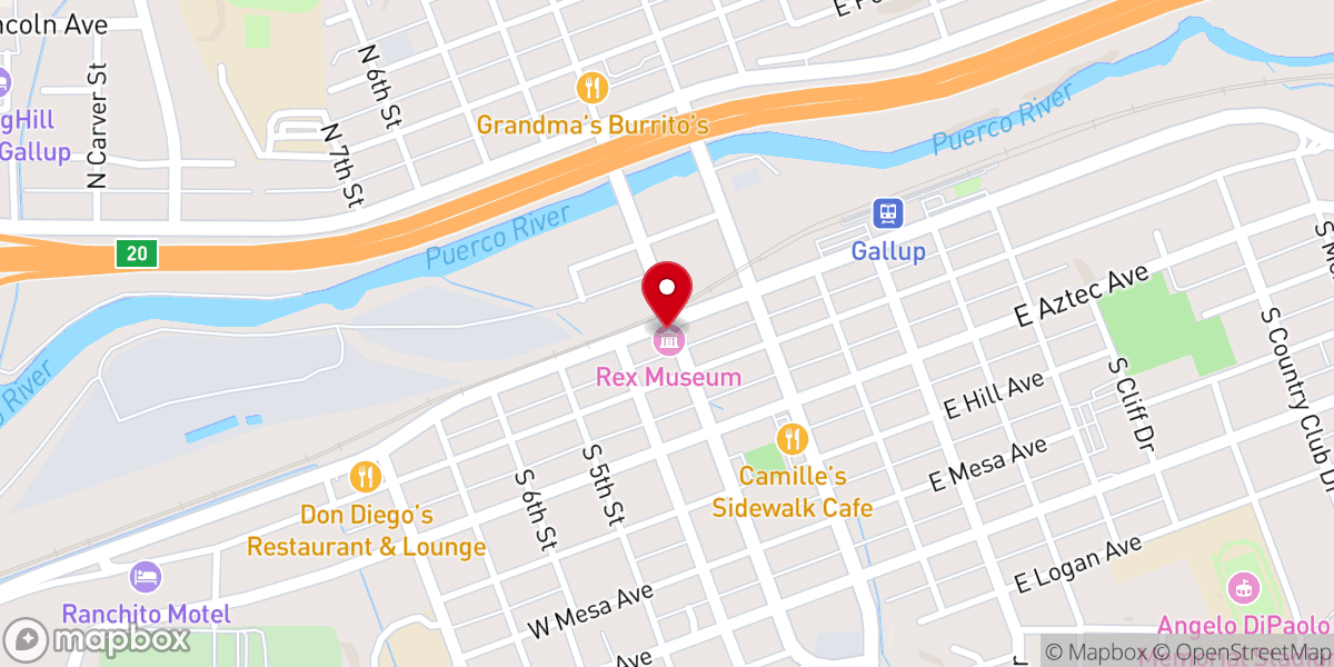Map showing location of Rex Museum