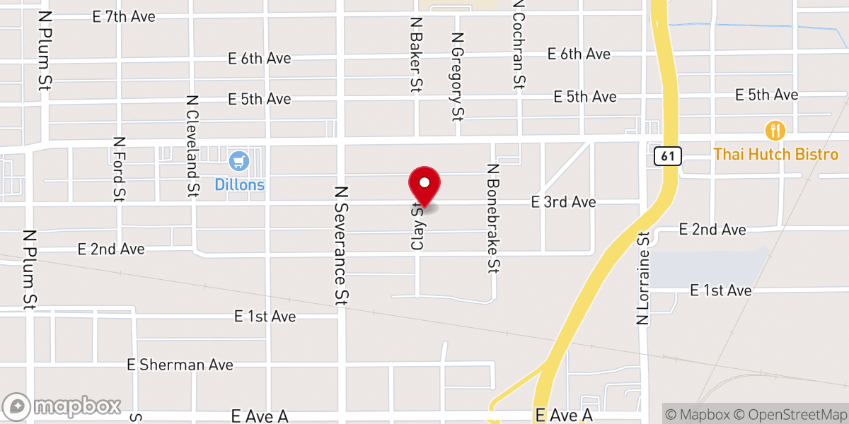 Map showing location of Bethel AME Church