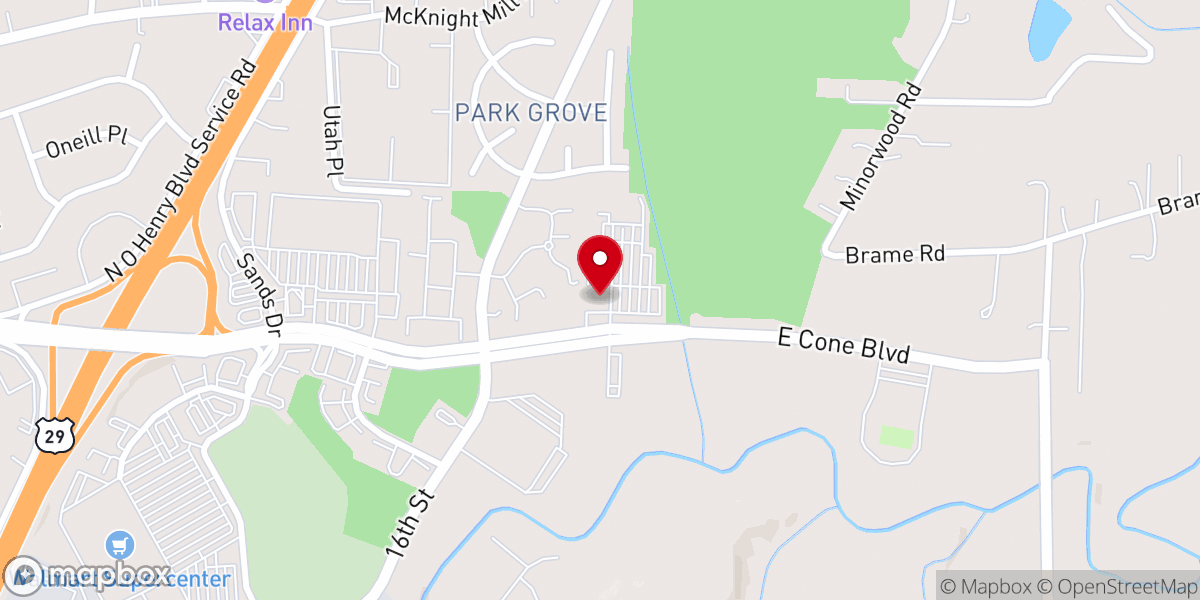 Map showing location of Evangel Fellowship Church of God