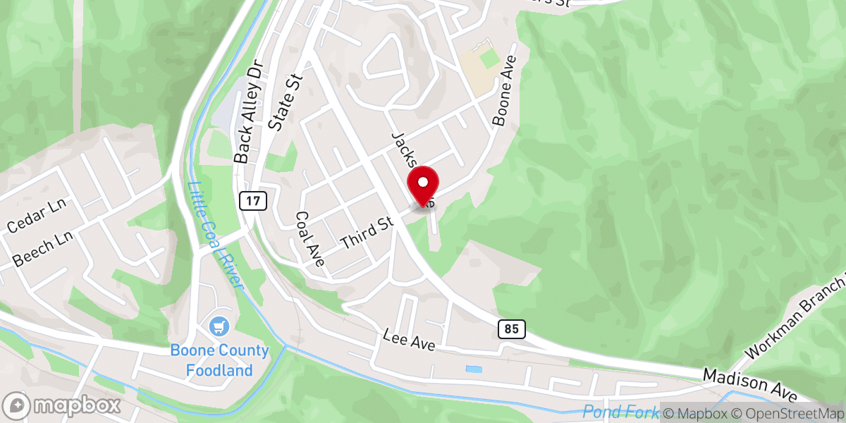 Map showing location of Zion Missionary Baptist Church