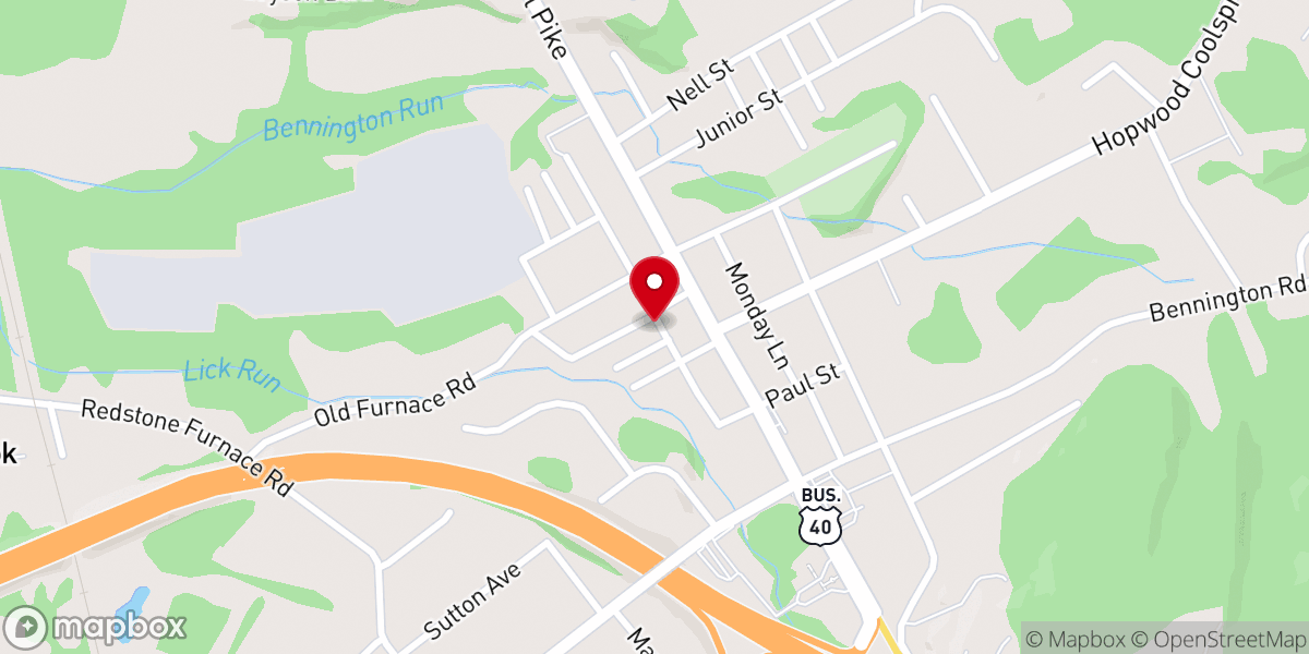 Map showing location of Hopwood United Methodist Church