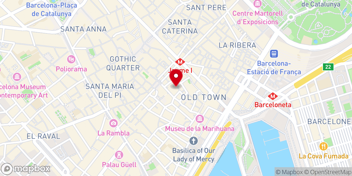 Map showing location of Iglesia de la Esperanza