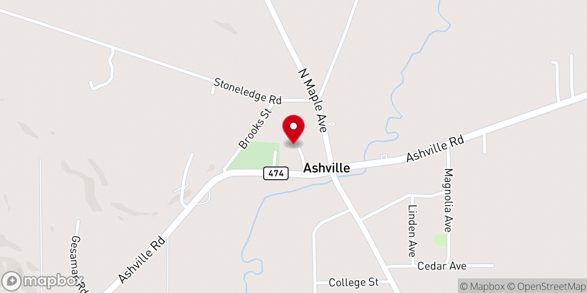 Map showing location of Ashville Wesleyan Methodist Church