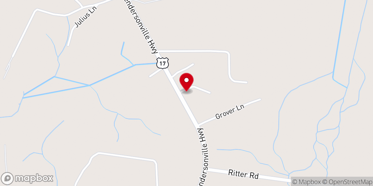 Map showing location of Grover Memorial Baptist Church