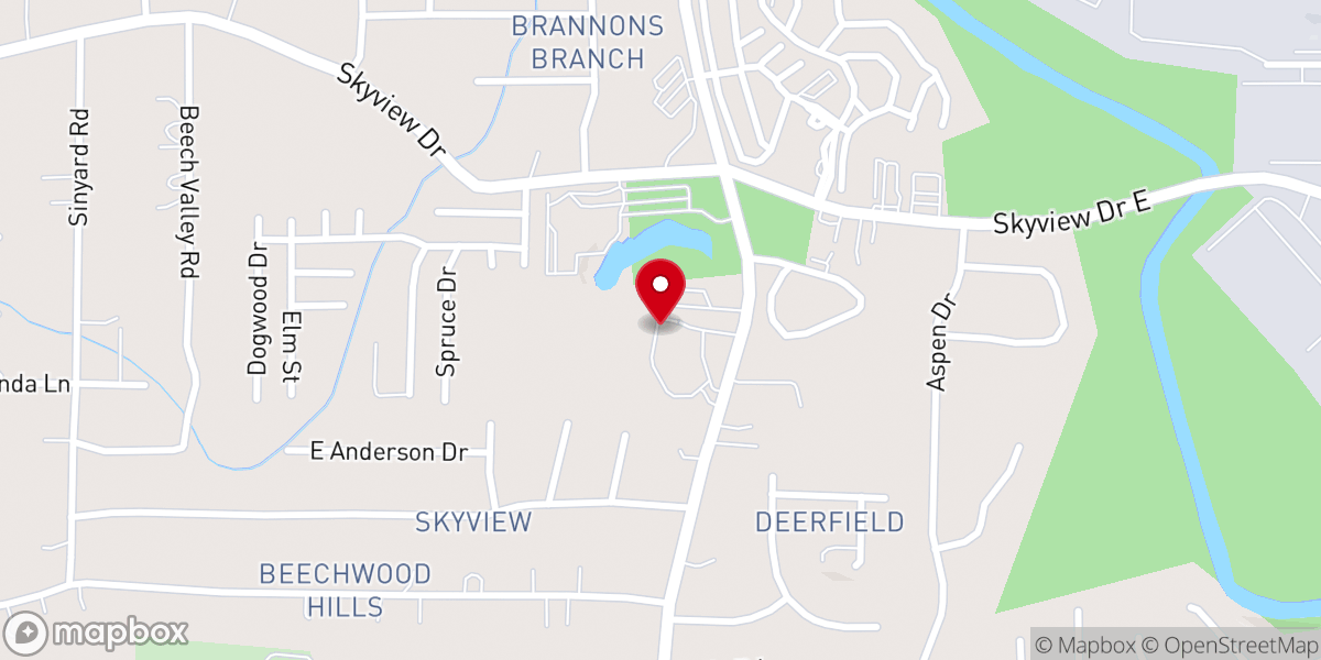 Map showing location of Colonial Hills Baptist Church