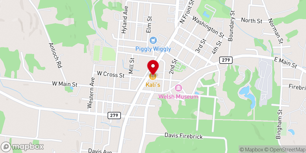 Map showing location of Kali's Oak Hill