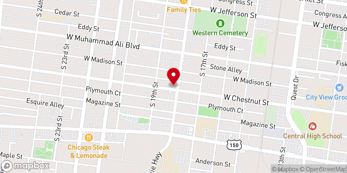 Map showing location of Asbury Chapel African Methodist Episcopal Church