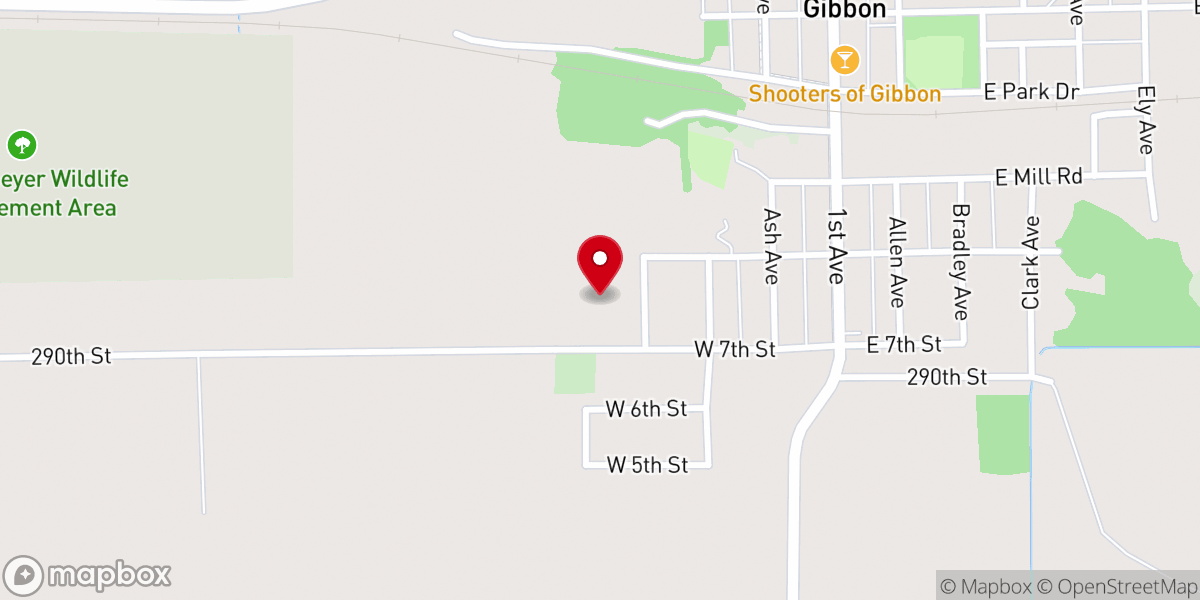 Map showing location of Augustana Lutheran Church