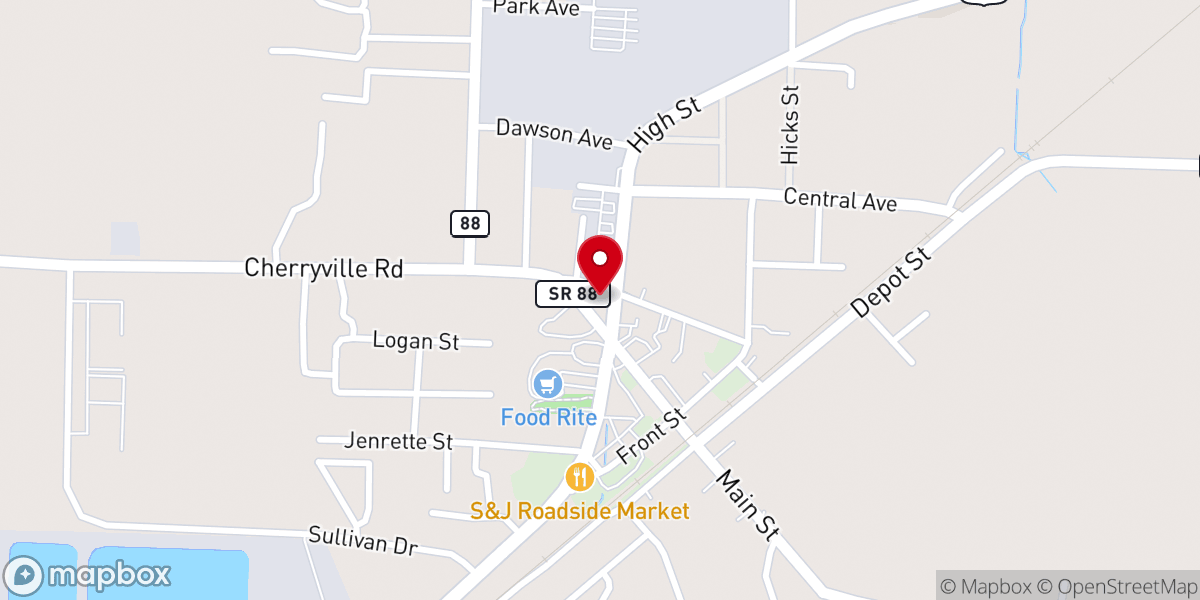 Map showing location of First Methodist Church, 52 Main St., Bells, TN 38006