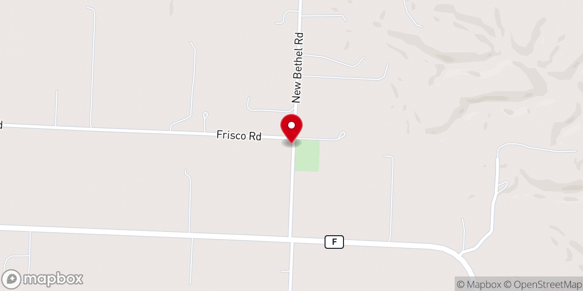 Map showing location of New Bethel Church