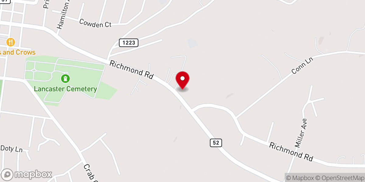 Map showing location of God's Will Baptist Church
