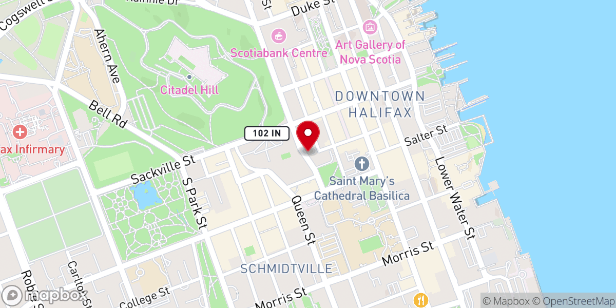 Map showing location of Archdiocese of Halifax-Yarmouth