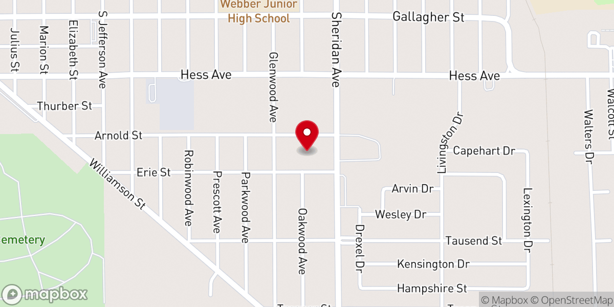 Map showing location of New Birth Missionary Baptist Church