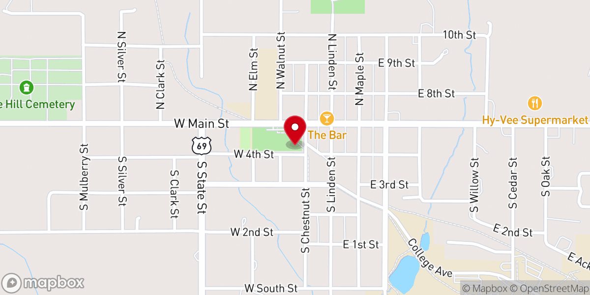 Map showing location of The Church of Jesus Christ Lamoni R Estoration Branch