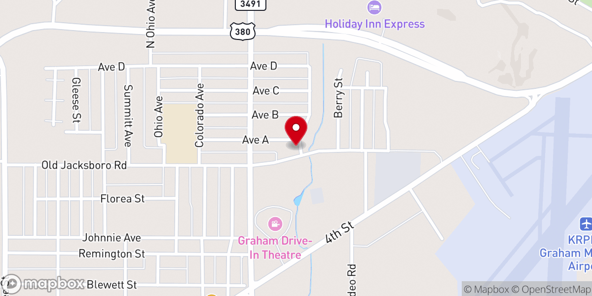 Map showing location of Grace Baptist Church