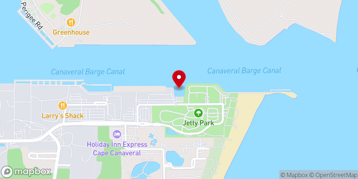 Map showing location of Freddie Patrick Park Boat Ramp, Port Canaveral