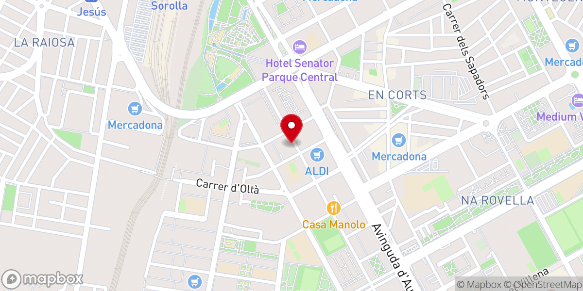 Map showing location of Parroquia de Santa Cecilia