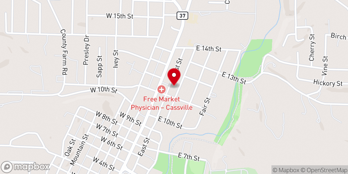 Map showing location of Mill Street Church of Christ