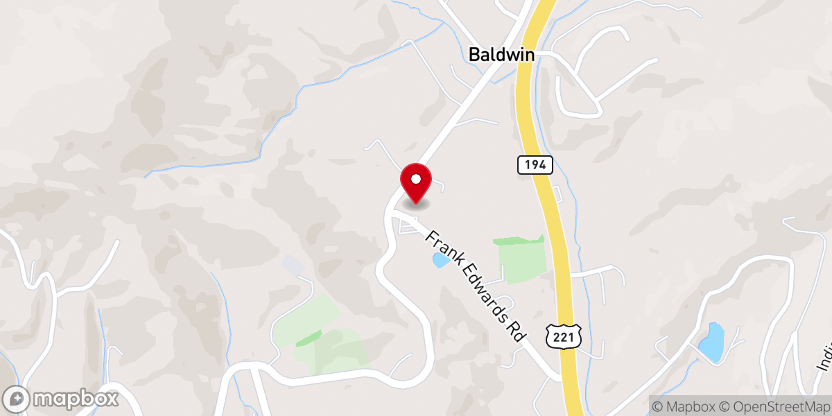 Map showing location of Bethany United Methodist Church