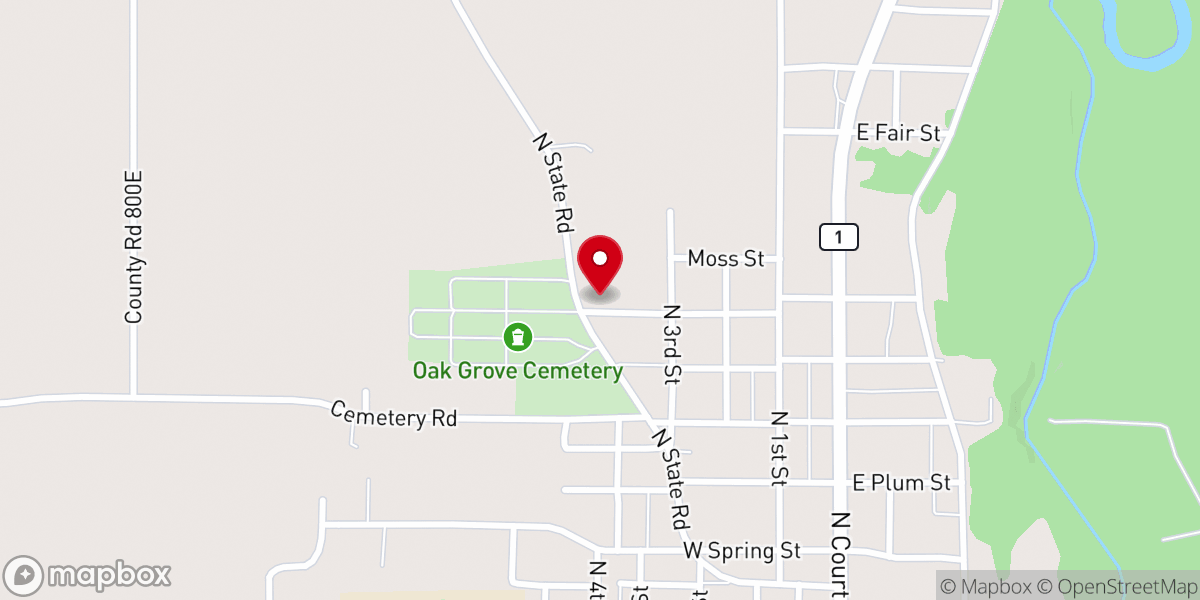 Map showing location of Northside Baptist Church