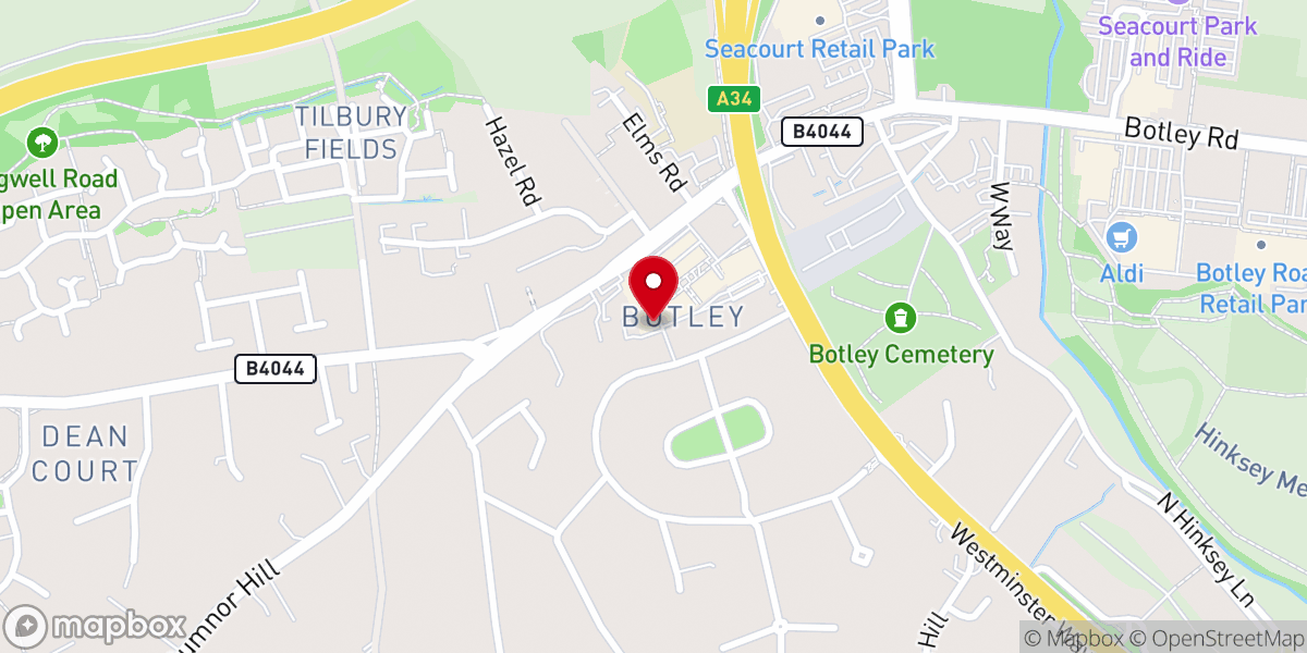 Map showing location of Calvary Chapel Oxford