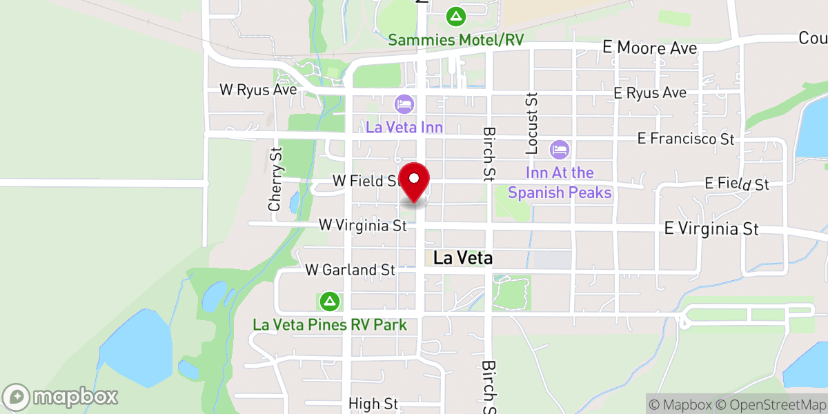 Map showing location of United Methodist Church-La Veta