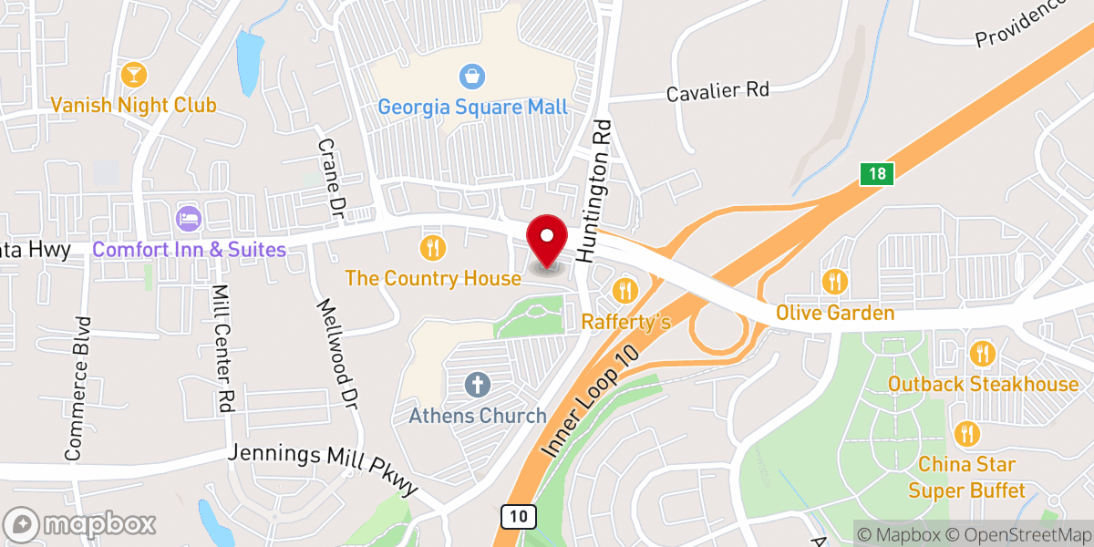 Map showing location of True Agape Christian Church of Athens GA