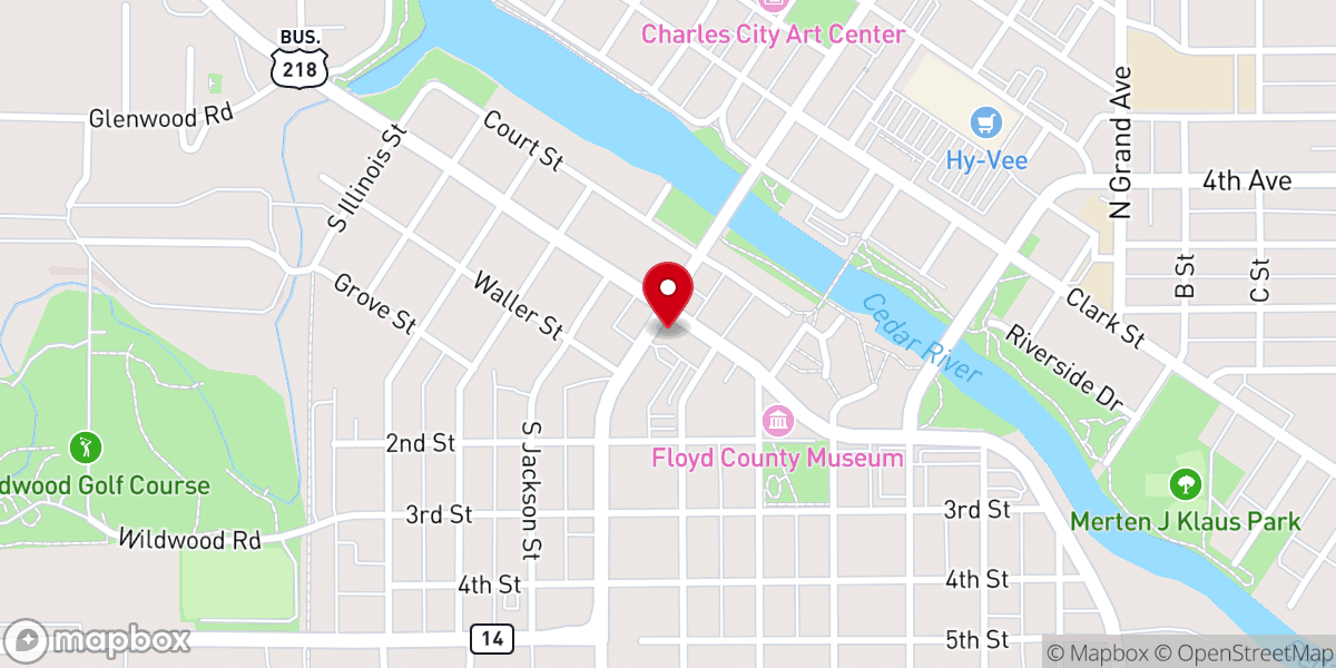 Map showing location of Saint John Evangelical Lutheran Church