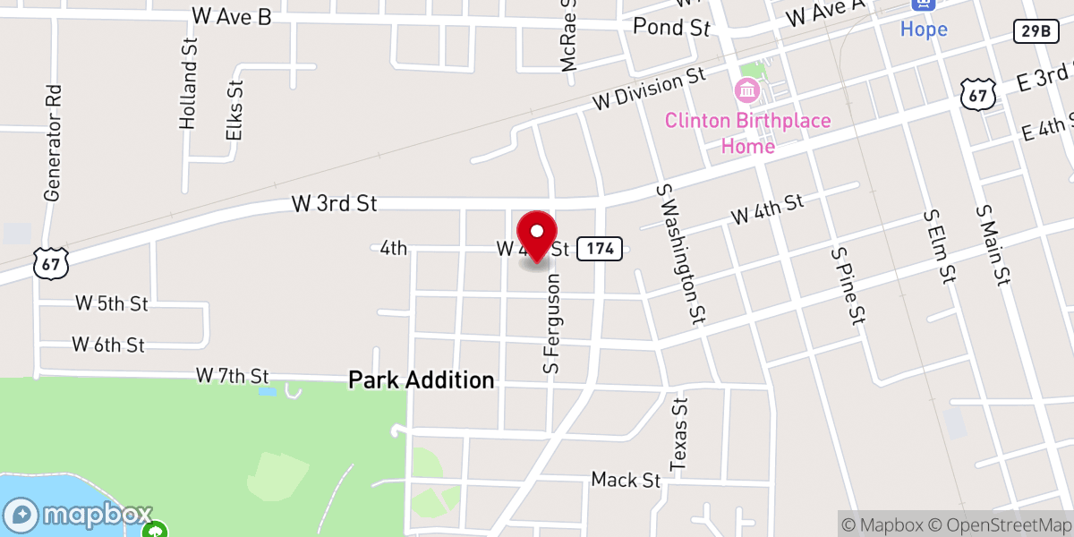 Map showing location of United Pentecostal Church
