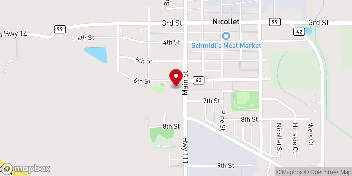 Map showing location of Trinity Lutheran Church & School