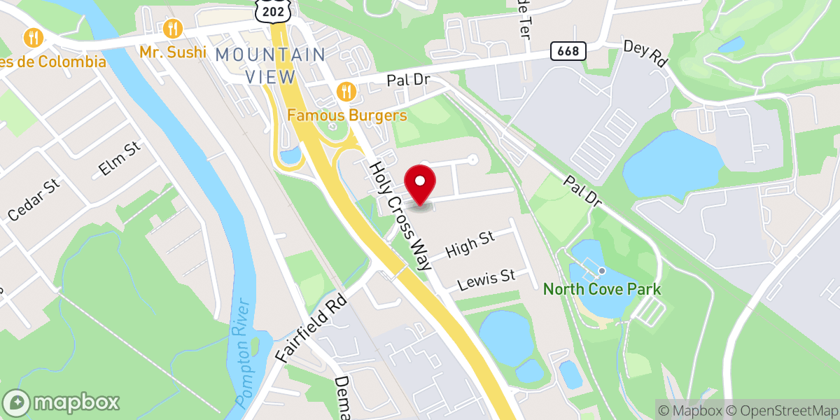 Map showing location of Holy Cross Roman Catholic Church