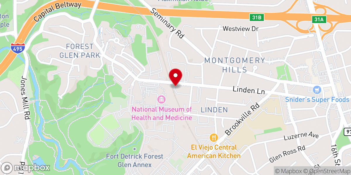 Map showing location of Ethiopian Evangelical Mekane Yesus Church DC