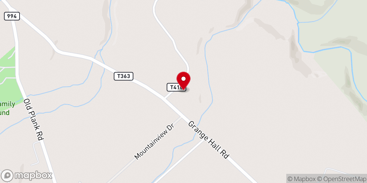 Map showing location of New Hope Baptist Church