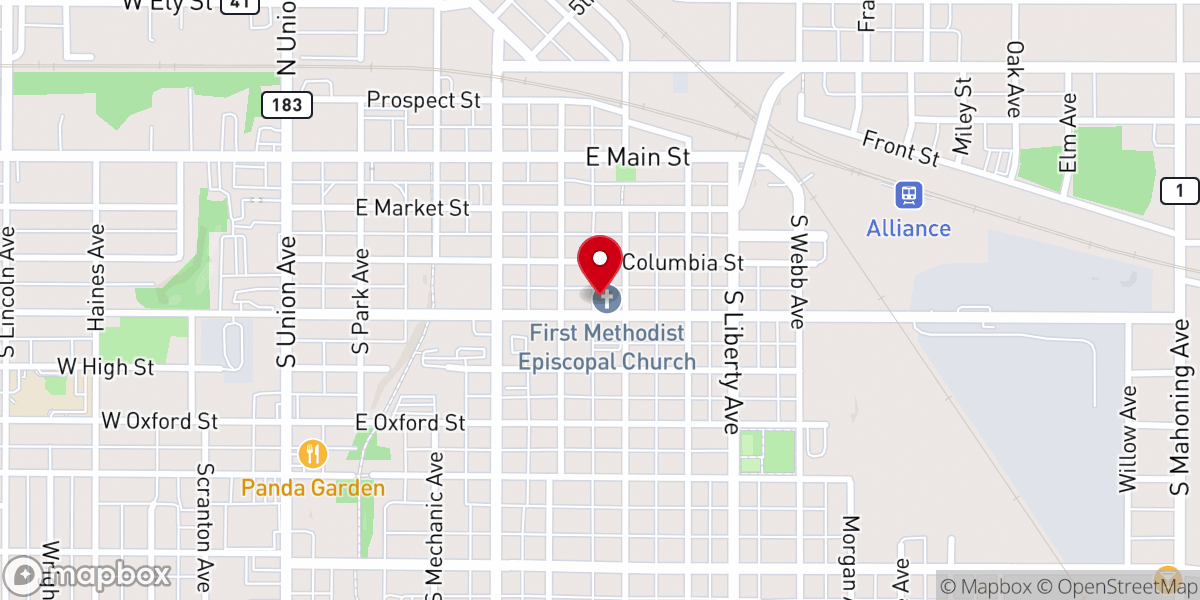 Map showing location of The Alliance of Churches, Inc.