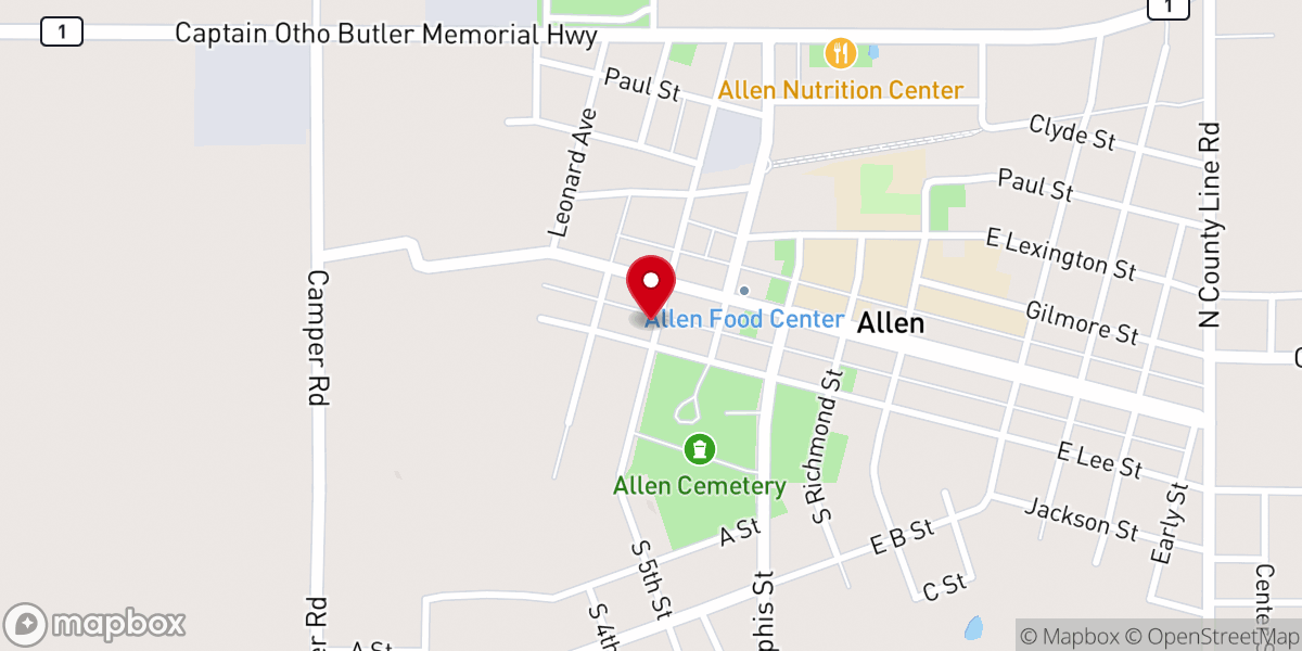 Map showing location of United Pentecostal Church