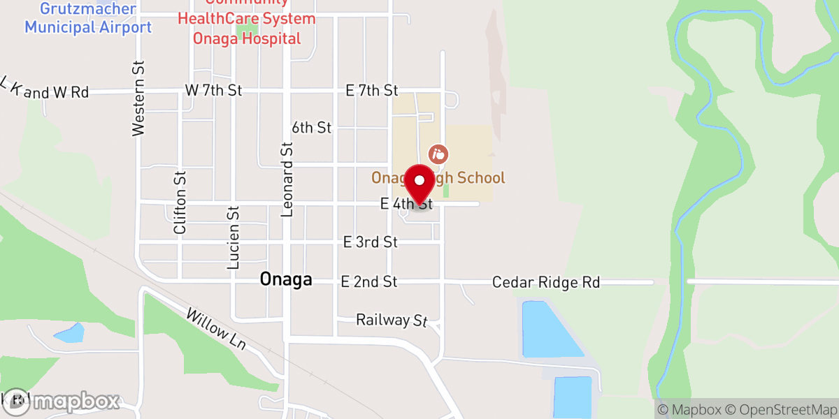Map showing location of Fellowship Baptist Church