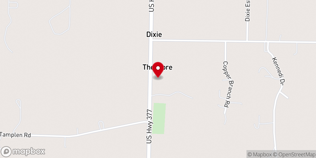 Map showing location of Dixie Baptist Church