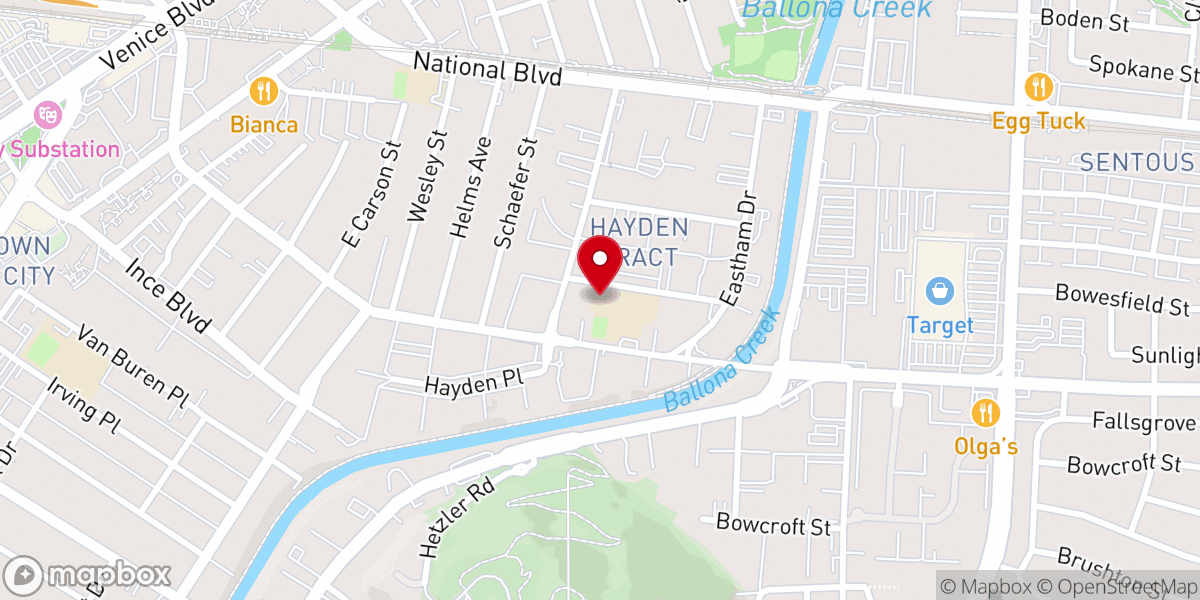 Map showing location of Thad's Episcopal Church