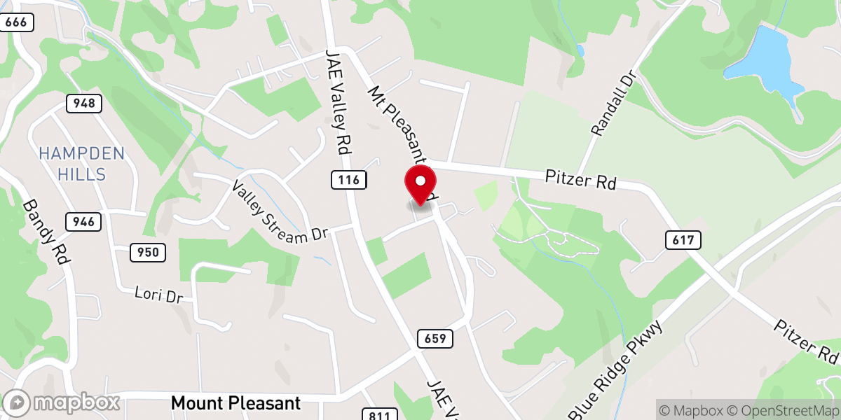 Map showing location of Mt Pleasant United Methodist