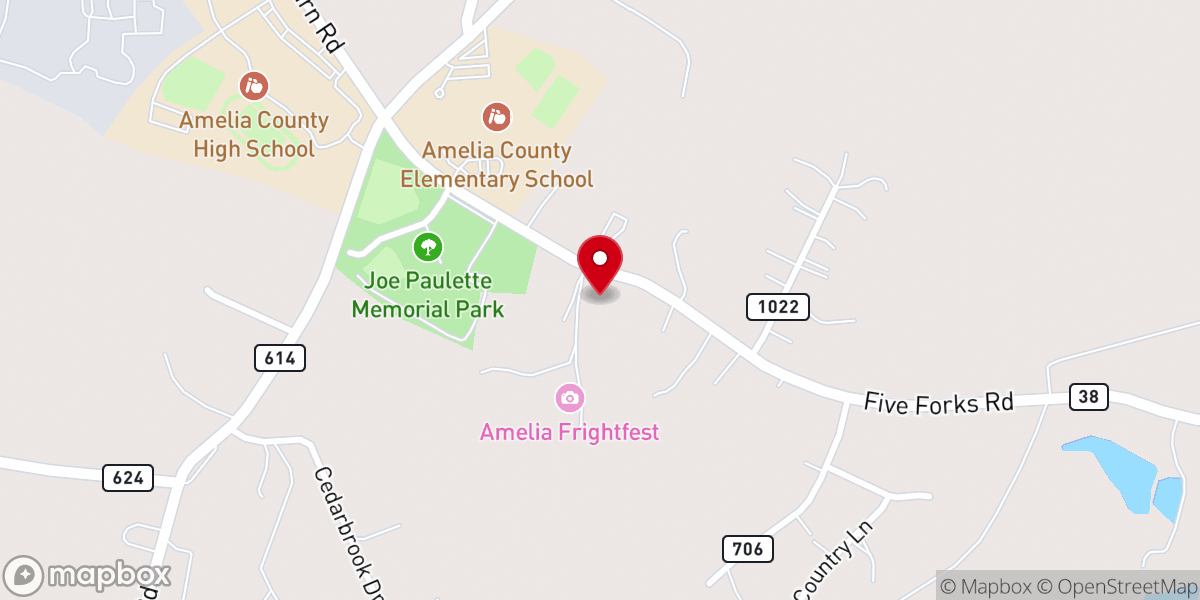 Map showing location of Amelia Frightfest