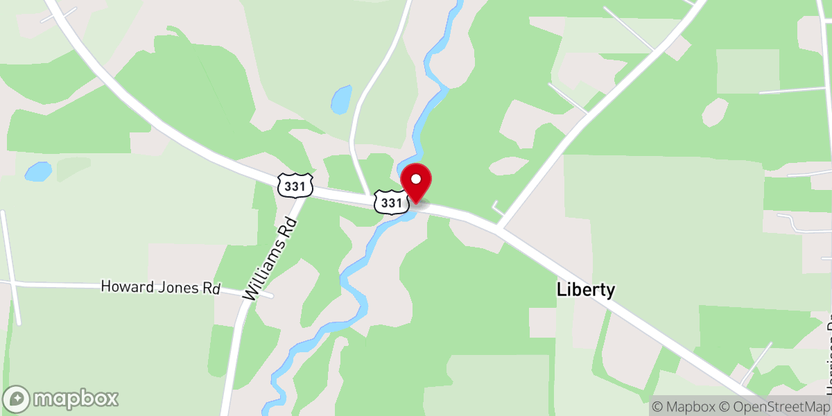 Map showing location of Liberty Church of Christ