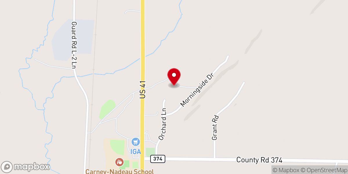 Map showing location of Carney EFC Parsonage