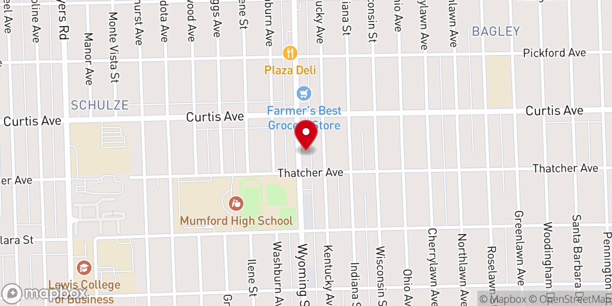 Map showing location of Gospel Temple Baptist Church