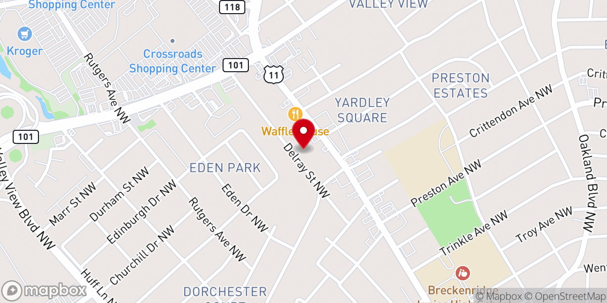 Map showing location of St James Episcopal Church
