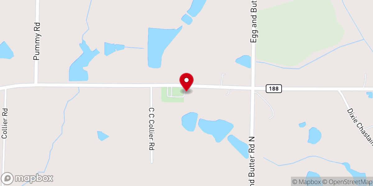 Map showing location of Little Ochlockonee Church