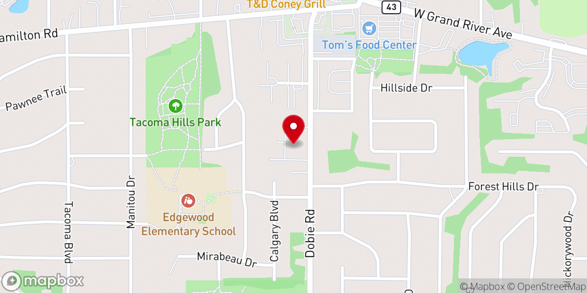 Map showing location of Faith Lutheran Church